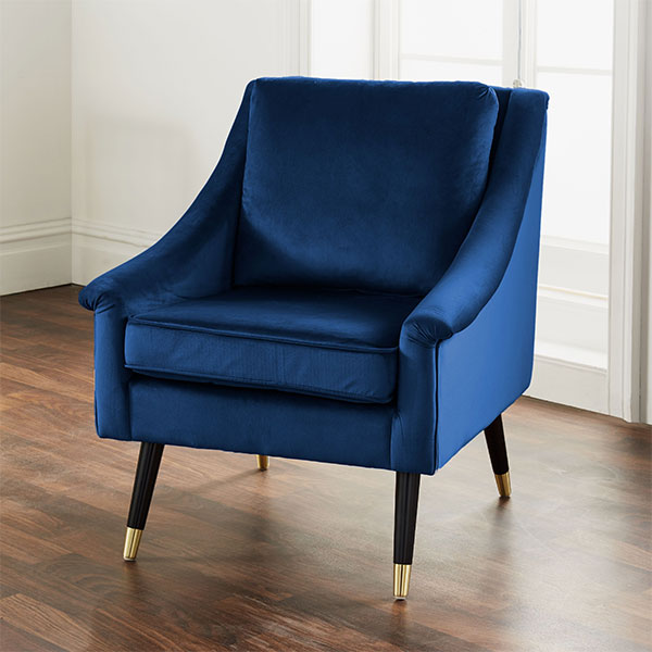Mystique Blue Velvet Armchair | Inner Home | Furniture