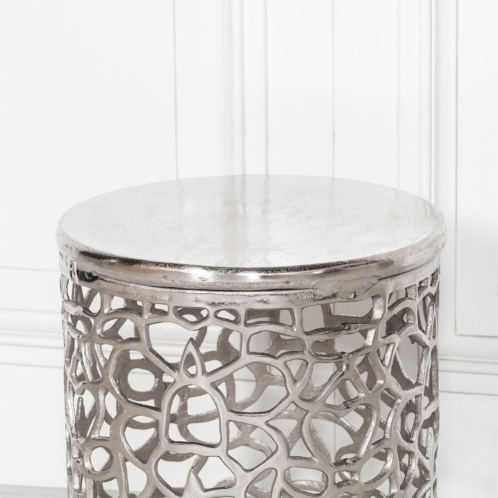 Aluminium Fretwork Side Table | Side Tables | Inner Home